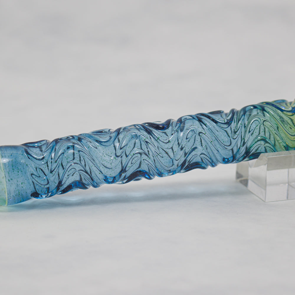 FUJIYAMA BLUE Swell Dual-sided Glass Pen. BUNGUBOX x Synchronicity Glass Art