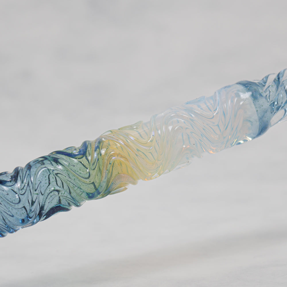 FUJIYAMA BLUE Swell Dual-sided Glass Pen. BUNGUBOX x Synchronicity Glass Art