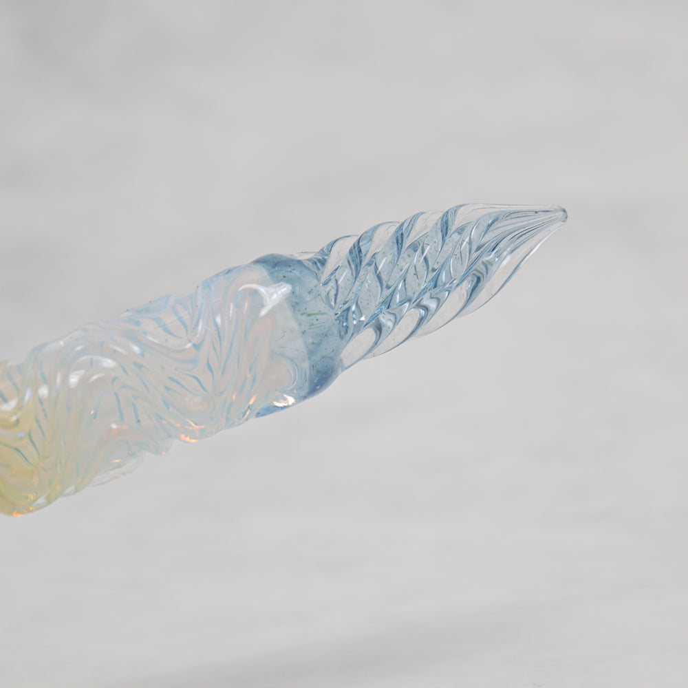 FUJIYAMA BLUE Swell Dual-sided Glass Pen. BUNGUBOX x Synchronicity Glass Art