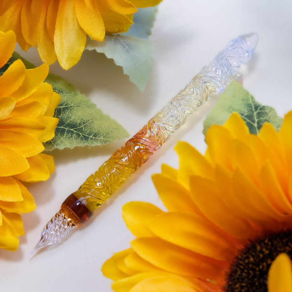 The Sunflowers of Arles Glass Pen. Watercolor version. BUNGUBOX x Synchronicity Glass Art