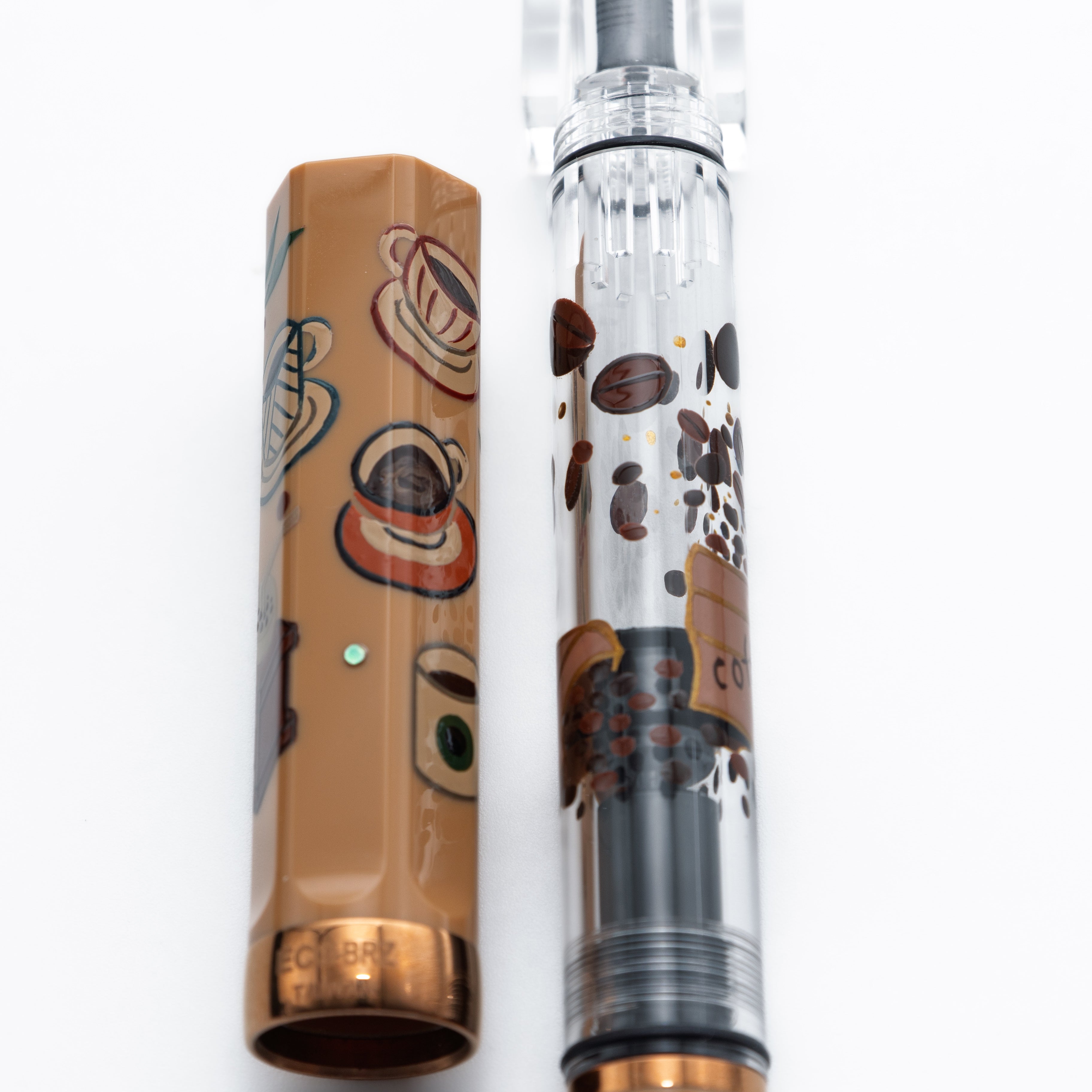 Quartier latin Latte Wajima Makie fountain pen. TWSBI ECO