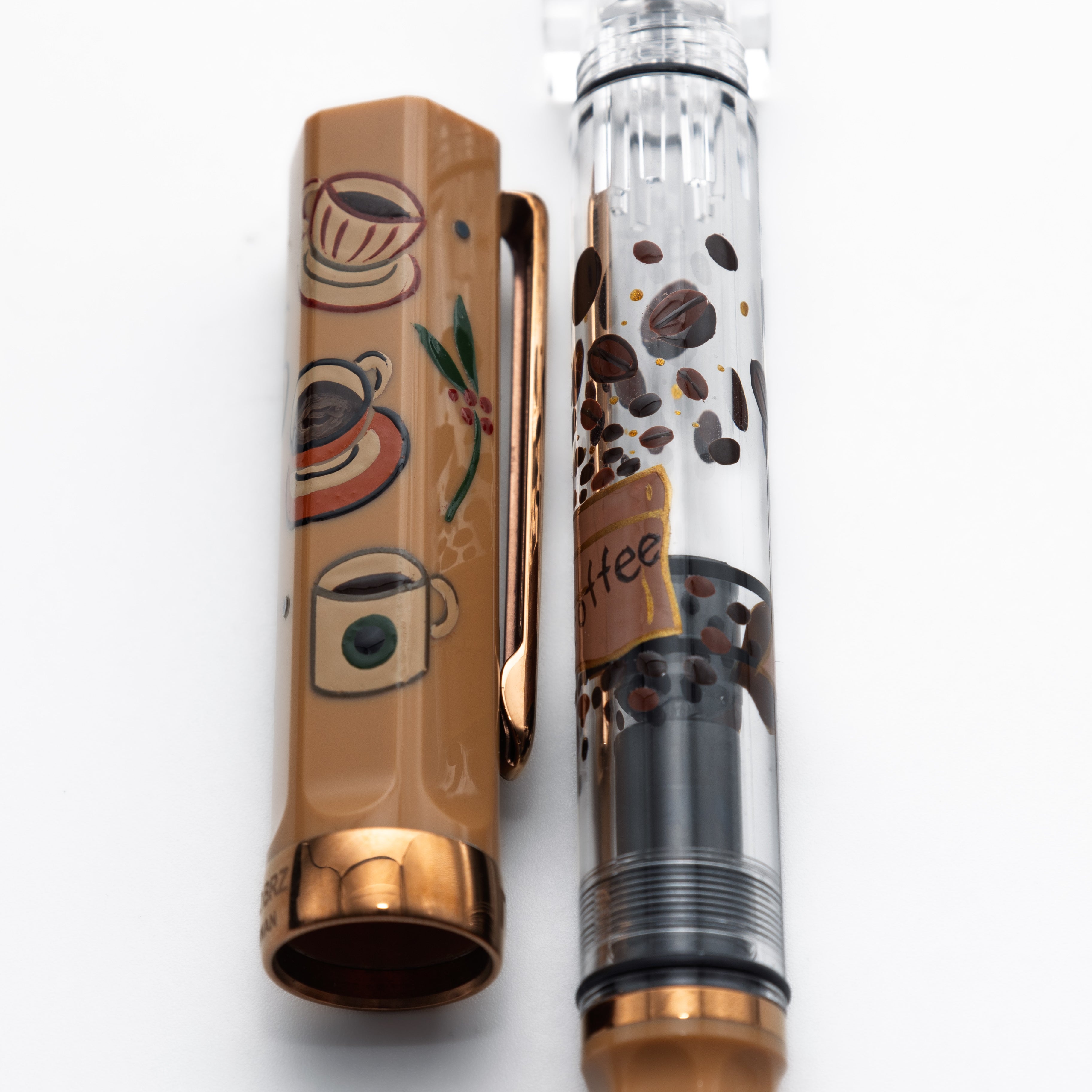 Quartier latin Latte Wajima Makie fountain pen. TWSBI ECO