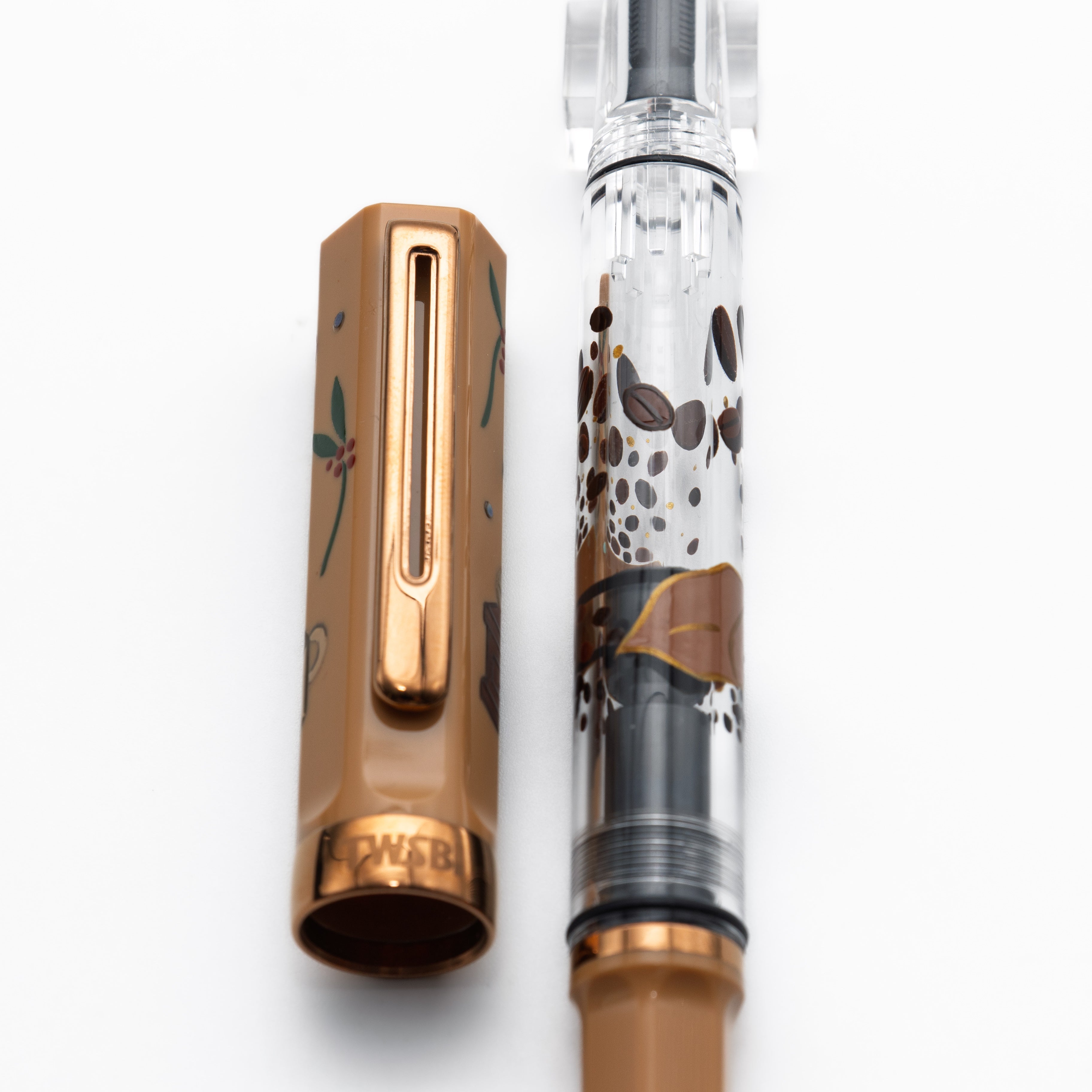 Quartier latin Latte Wajima Makie fountain pen. TWSBI ECO