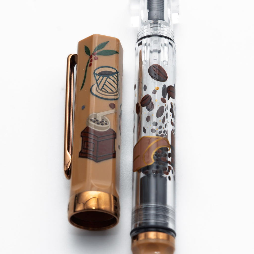 Quartier latin Latte Wajima Makie fountain pen. TWSBI ECO