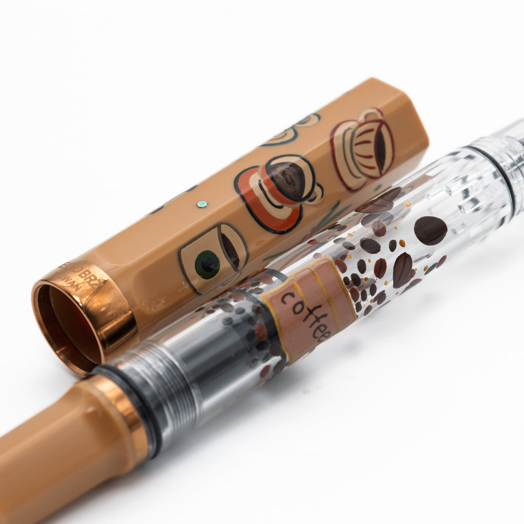 Quartier latin Latte Wajima Makie fountain pen. TWSBI ECO