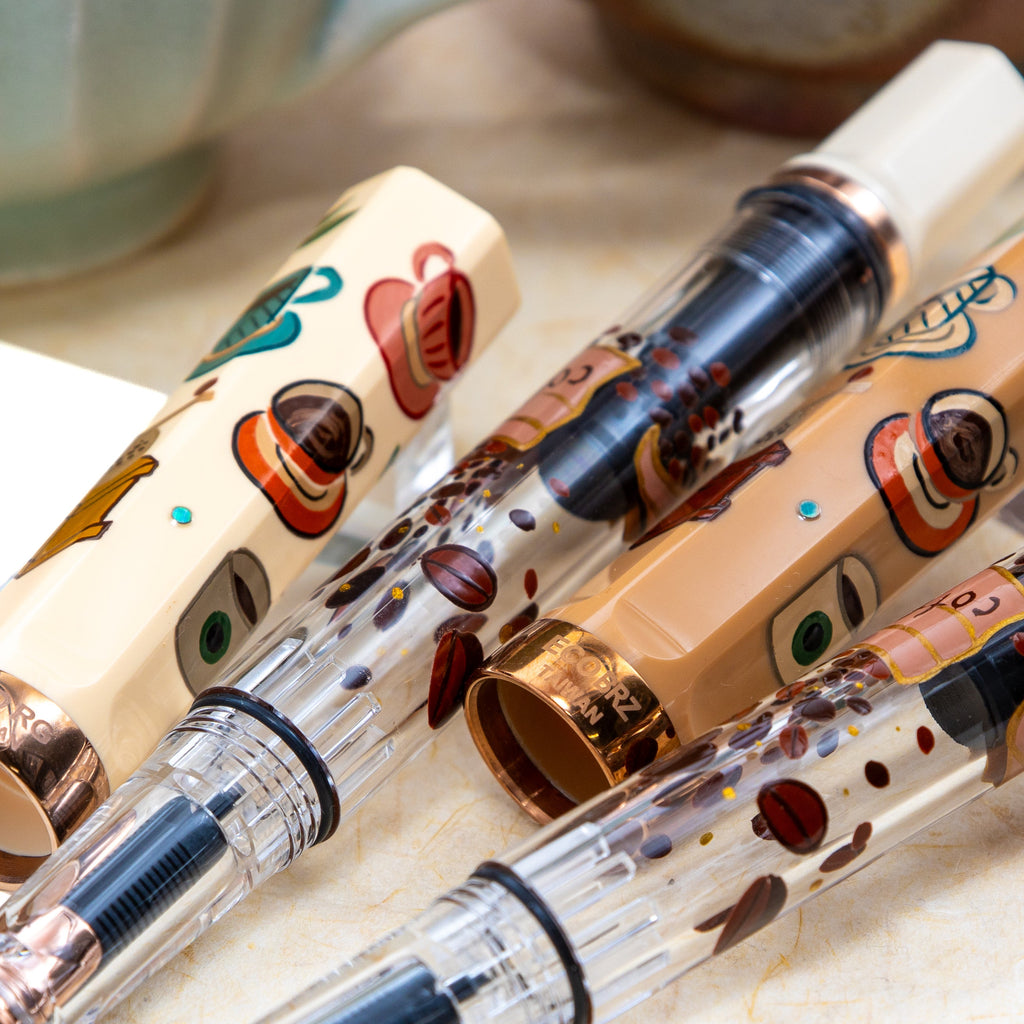 Quartier latin Latte Wajima Makie fountain pen. TWSBI ECO