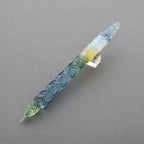 FUJIYAMA BLUE Swell Dual-sided Glass Pen. BUNGUBOX x Synchronicity Glass Art