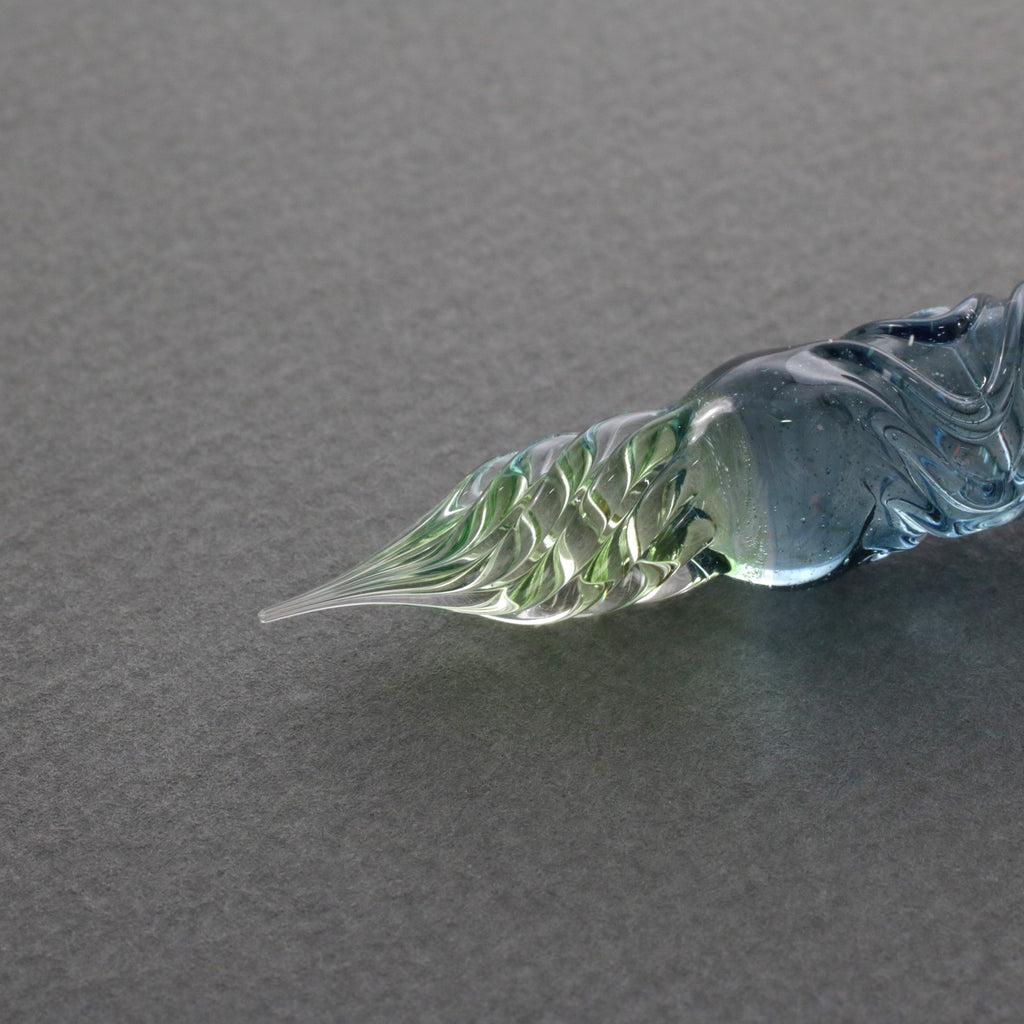 FUJIYAMA BLUE Swell Dual-sided Glass Pen. BUNGUBOX x Synchronicity Glass Art