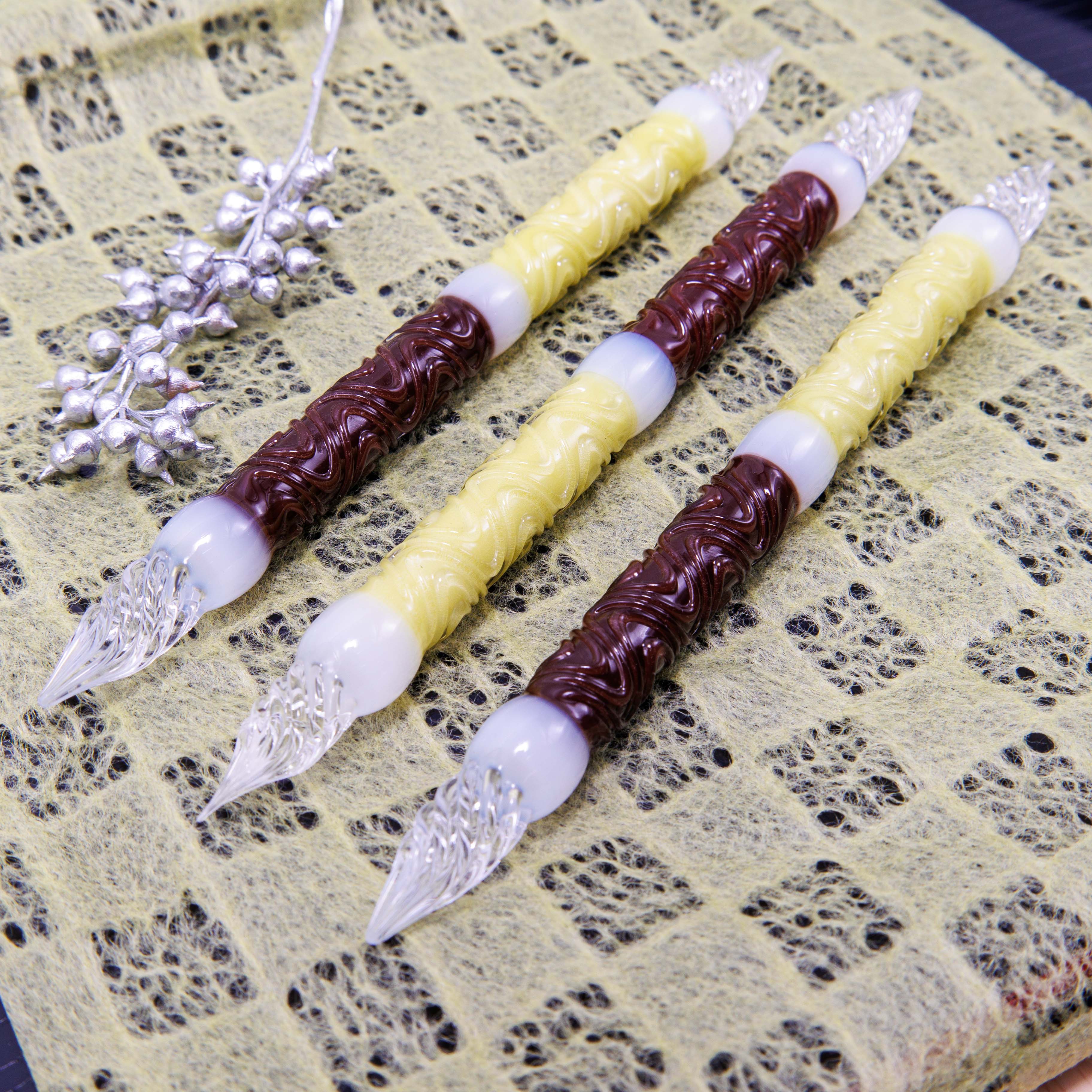 MATCHA ZENZAI Double Sided Glass Pen.  BUNGUBOX x Synchronicity Glass Art